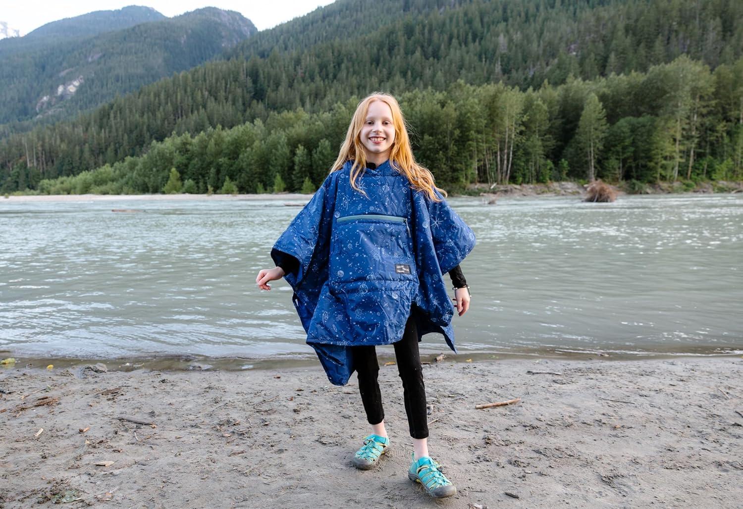 image:imageThermaRest UnisexYouth Kids Honcho Poncho Wearable Hoodie BlanketBlue