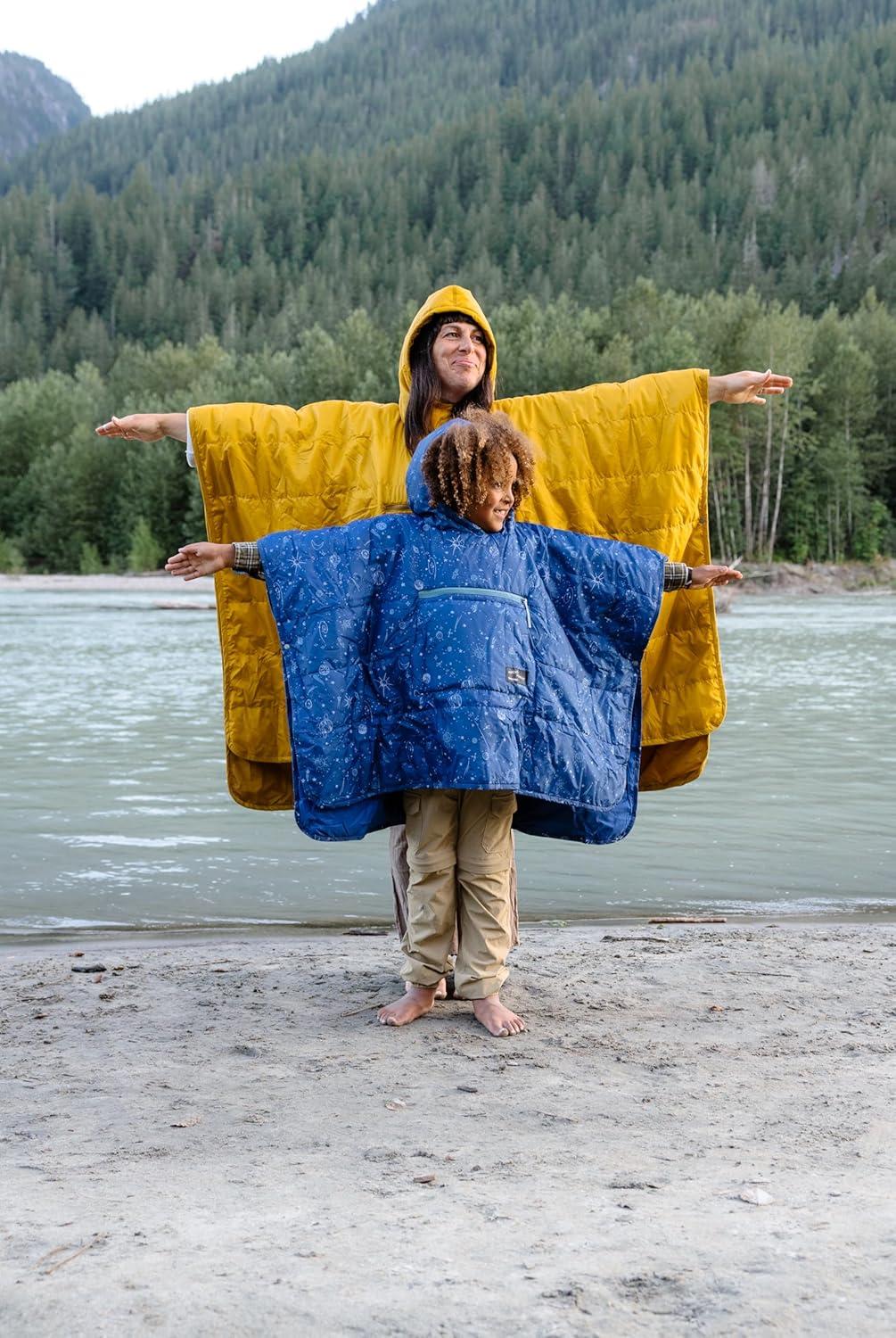 image:imageThermaRest UnisexYouth Kids Honcho Poncho Wearable Hoodie BlanketBlue